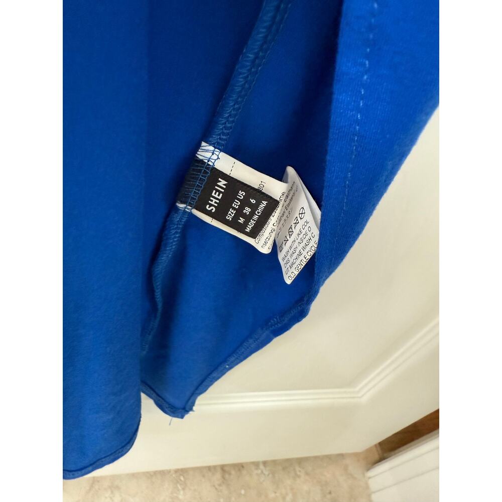 Shein NEW medium royal blue maxi cut out drawstring side slit sleeveless - Picture 9 of 10